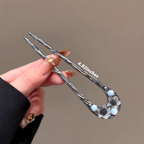 3 Pcs Hair sticks for buns,Decorative Hair pins for women,Buns and Updos with No Hair Damage, Flower Metal Pin Great Hold,Suitable for fine & thick hair US461