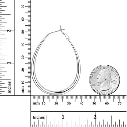 Hoop Earrings for Women, 14K Gold Sterling Silver Chunky Twisted Hoops Earring Hypoallergenic Ear Jewelry - color: Silver-55mm