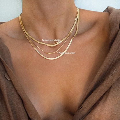 Dainty Sterling Silver Plated Diamond Choker Necklace for Women | Layered Created Diamond Pendent Necklace Set Non Tarnish, Stackable Cuban Chain Choker Jewelry - color: Gold-06