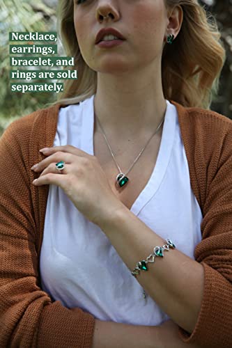 Leafael Infinity Love Women's Adjustable Crystal Heart Ring with Birthstone Crystals Healing Stones, Jewelry Gifts for Women, Birthdays Valentine's Day, Silver-Tone, Open End, Size 6.5-8 - color: 11-May-Romance-Emerald Green