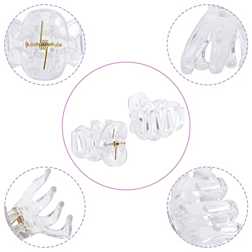 YOHAMA 10pcs Clear Medium Small Octopus Claw Clips Women Thin to Thick Hair | Durable Jaw Clamp Styling Small Pony, Hold Half Bun Tightly, Non-Pulling or Snagging, Multifunction, Clamp Gift - color: B-Clear