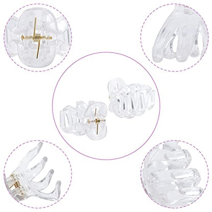 YOHAMA 10pcs Clear Medium Small Octopus Claw Clips Women Thin to Thick Hair | Durable Jaw Clamp Styling Small Pony, Hold Half Bun Tightly, Non-Pulling or Snagging, Multifunction, Clamp Gift - color: B-Clear
