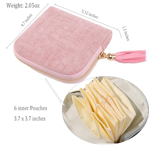 Women's Coin Purses Velvet Mini Travel Jewelry Case Bag with Tassel - color: A- Pink