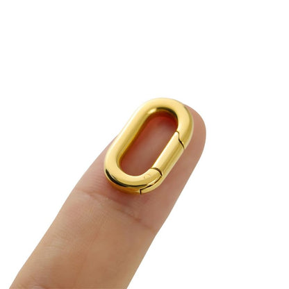 1Pc Oval Spring Clasps Connector Rings for Keychain DIY Crafts (Gold(1.25cm)) - color: Gold-A
