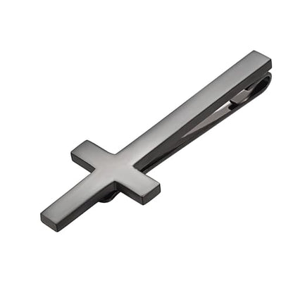 Unique Cross Tie Clips For Men Silver Black Gold Religious Christian Tie Clips For Men's Tie Accessories - style: Black Cross