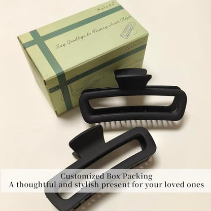 Hair Claw Clips 5 Inch Unbreakable Black XL Large Square Rectangle Clip Clamp for Thick Curly Long Hair Women - 2 Pack - color: E 5 inch