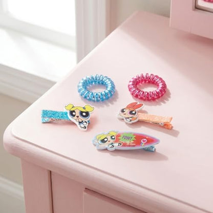 Powerpuff Girls Hair Accessories Set with Hair Clips & Bows - color: Powerpuff Girls