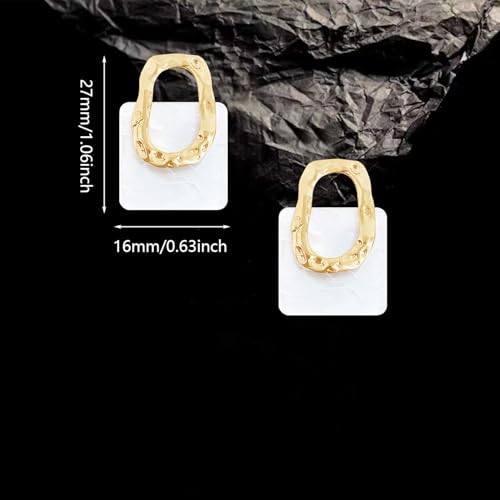 70s 80s Acrylic Hollow Round Geometric Dangle Drop Earrings Retro Square Oval Stud earrings For Women - style: White
