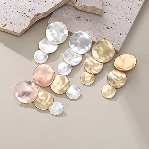 FANZE 2-3 Pairs Clip on Earrings Drop Earrings Set,Big Matte Gold Earrings Statement Earrings Jewelry Gift for Women - color: Set-7