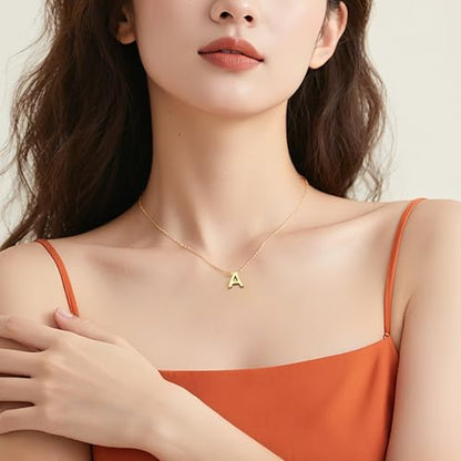 Gold Initial Necklace for Women - Dainty Letter Pendant Necklaces, Adjustable 18+3 Inch Chain, Personalized Gift Trendy Jewelry for Mom, Daughter, Wife (Choose Letter A-Z) - color: Q