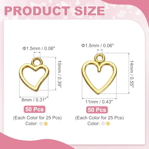 MECCANIXITY Heart Charm, Alloy Love Heart Pendants Valentines Love Dangle Connector Charm Bulk for Jewelry Making Necklace Bracelet Earrings, Cyan - color: Silver/ Cyan