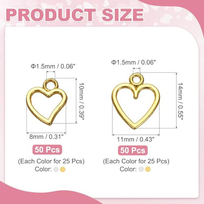MECCANIXITY Heart Charm, Alloy Love Heart Pendants Valentines Love Dangle Connector Charm Bulk for Jewelry Making Necklace Bracelet Earrings, Cyan - color: Silver/ Cyan