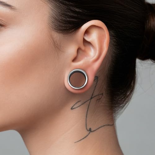 Gauges Ears Plugs and Tunnels Double Flared Earrings Upgrade Tear Drop Piercing 1 Pair Gift Packing Stretchers 0g to 1 Inch. - color: ST063G, size: 00g(10mm)
