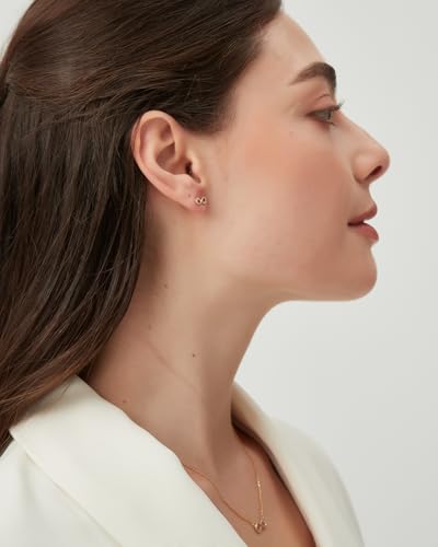 COBI Jewelry Set for Women, 18K Gold & Rhodium Plated CZ Necklace & Earrings, Clover Halo Infinity Solitaire Feather Designs, Dainty Crystal Pendant Sets, Trendy Fashion Gifts for Her - style: Infinity