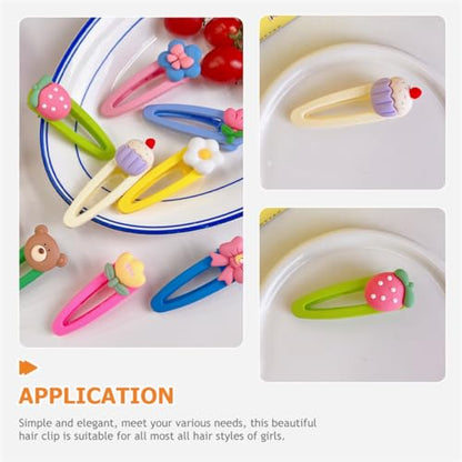 10pcs Hair Clips Cartoon Fruit Hairpins Set for Kawaii Hair Accessories Mixed Styles Style