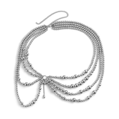 Bikini Multi-Layer Waist Belly Chain Pearl Belly Chain Layered Waist Body Chains Bikini Belly Jewelry Fashion Beach Rave Party Club Body Accessories Jewelry for Women - color: silver