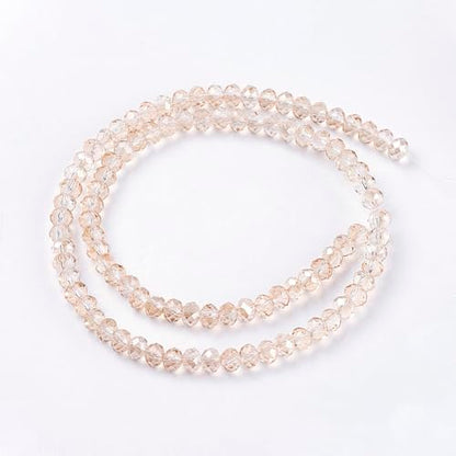 1110pcs Faceted Rondelle Glass Seed Beads 3x2mm Mini Crystal Loose Spacer Beads for DIY Friendship Bracelet Necklace Beading Craft Jewelry Making Ornament, Pale Goldenrod - color: Pale Goldenrod