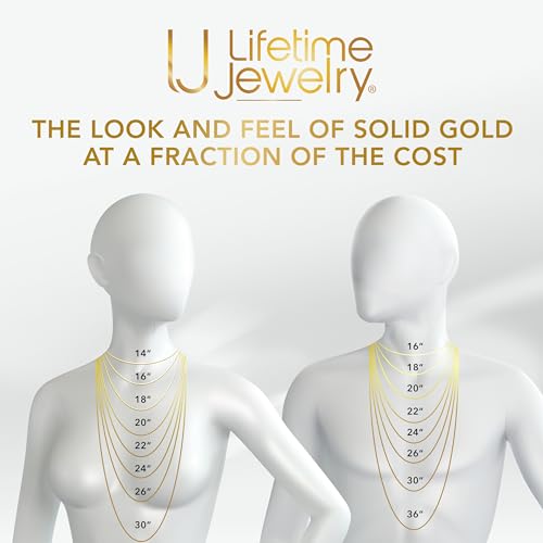 LIFETIME JEWELRY 5mm Flexible Gold Herringbone Necklace for Women & Men - 24k Real Gold Plated Chain - with Lifetime Replacement - color: Gold, size: 16 inches