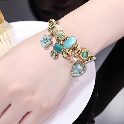 DS Charm Bracelets for teen girls exquisite cute cartoon friendship bracelet Gold Stainless Steel Bangle birthday Gift box Adjustable little girls kids jewelry holiday gifts - style: GOLD-4