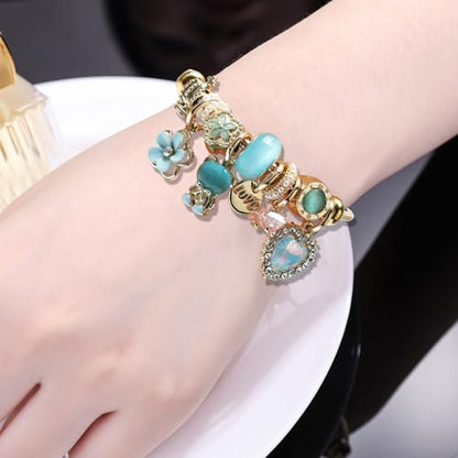 DS Charm Bracelets for teen girls exquisite cute cartoon friendship bracelet Gold Stainless Steel Bangle birthday Gift box Adjustable little girls kids jewelry holiday gifts - style: GOLD-4