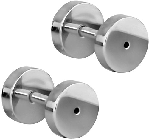 Forbidden Body Jewelry 1.2mm - 16mm Surgical Steel Ear Gauges Screw Fit Tunnels, Tunnel Plug Earrings Sold as a Pair - style: 1.2mm (16 Gauge)