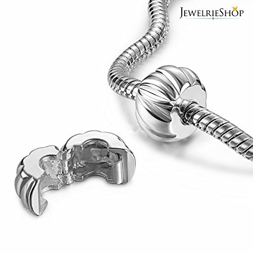 JewelrieShop Clip Spacer Charm for Bracelet Clip Lock Stopper Bead Spacer European Openable Beads 2pcs - color: #02S x 2 Pieces