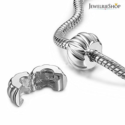 JewelrieShop Clip Spacer Charm for Bracelet Clip Lock Stopper Bead Spacer European Openable Beads 2pcs - color: #02S x 2 Pieces