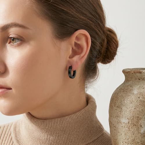 Stainless Steel Hoop Earrings for Men 3 Pairs | Small Huggie Earrings Minimalist Piercing Huggie Earrings Lightweight Cartilage Sleeper Jewelry