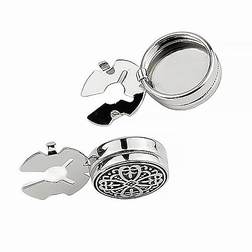 Mens Button Covers Tuxedo Shirt Cufflinks Alternative | Fake cufflinks and alternative fashion jewelry accessories for mens formal business dress shirts suits and groomsmen - color: G silver