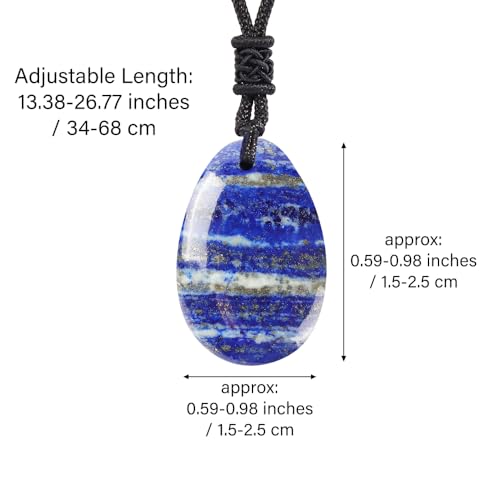 Anjiucc Natural Gemstone Tree of Life Black Obsidian/Golden Obsidian Pendant Necklace for Male and Female Necklace - color: Lapis Lazuli