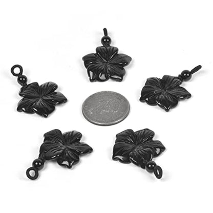 Justinstones Hand Carved Healing Crystals Gemstone Hawaii Flower Pendant Hand Weaving Wax Rope Necklace 22 inch - color: Black Obsidian