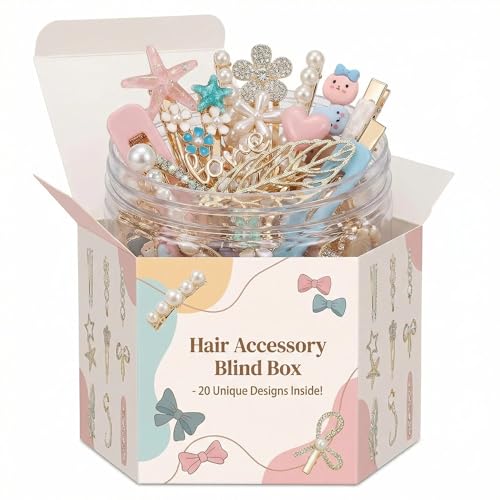 20 Pcs Assorted Hair Clips Set with Jewelry Jar, Fashion Hair Accessories for Everyday Wear & Special Events, Ideal Birthday Gift for Women