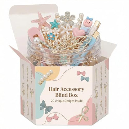 20 Pcs Assorted Hair Clips Set with Jewelry Jar, Fashion Hair Accessories for Everyday Wear & Special Events, Ideal Birthday Gift for Women