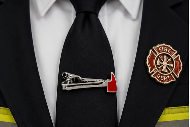 Hero's Pride Fire Axe Tie Bar - Nickel - 40mm - color: Metallic