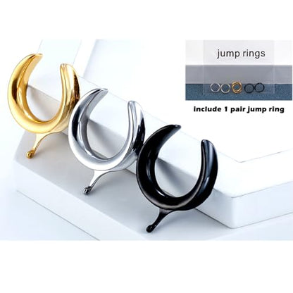 (6mm 2g DIY Ear Saddle Tunnel Plugs Piercing Stretchers Black Gold Silver Hypoallergenic 316 Stainless Steel Ear Gauges Dangle Accessories Expander Fashion Body Jewelry 2PCS - color: Silver, size: 8mm