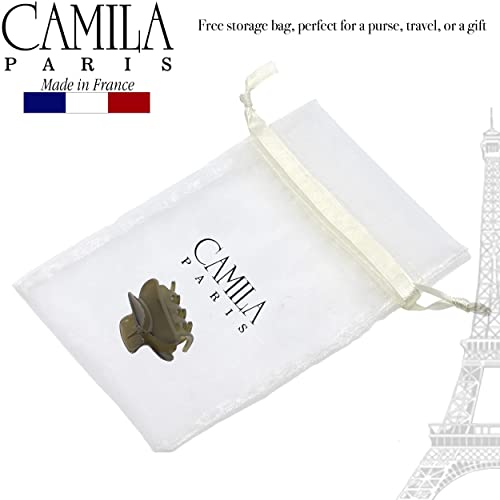 Camila Paris CP3556 French Small Hair Clips for Women, 1.5" Small Claw Clip Fashion Styling Mini Hair Clip Accessories for Women, Strong Hold No Slip Grip Cute Claw Clips, Made in France - color: Green 1.5"