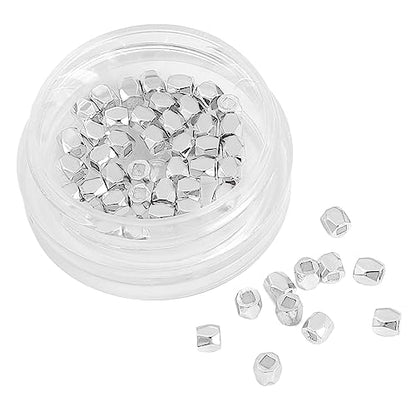 Silver Plated Faceted Spacer Beads 2.5x2.5mm 50pcs for Jewelry Making Findings Non Tarnish - color: Silver, size: 2.5x2.5mm Faceted
