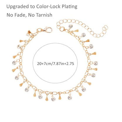 Ankle Bracelets for Women Charm Tissue Foot Chain Beach Jewelry | 14K Gold Plated Anklets for Women, Beach Jewelry for Women Beach Vacation Essentials Accessories Gifts