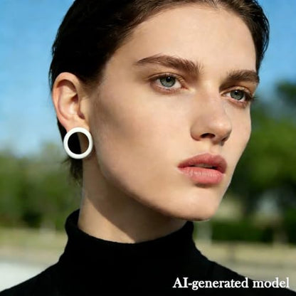6G-50mm Hollow Acrylic Ear Plugs Tunnels for Women Men Double Flared Saddle Ears Gauge Plug Stretcher Expander Piercing Body Jewelry Black White Clear 1 Pairs - color: White Tone, size: 46mm = 1 13/16 inch