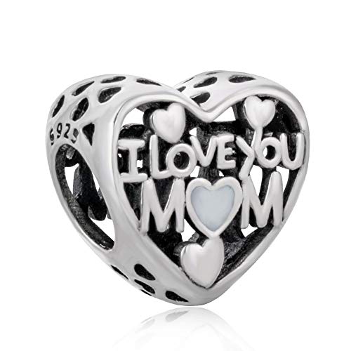 Charms for Bracelets and Necklaces Statue of Liberty CHARM and Family Clasp Safety Chain Charm Beads Charms Jewelry for Women - color: I Love You Mom