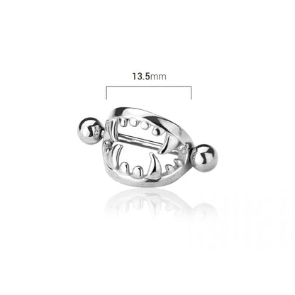 Pierced Owl 14GA 316L Stainless Steel Fang Nipple Shields, Sold as a Pair - style: Gold Tone