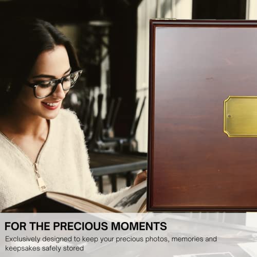 Antico Wooden Lockable Memory and Treasure Box for Keepsakes, Photos, Letters, Jewelry and More