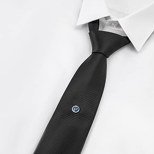 Tie Pins for Men Silver Tie Pins with Chain, Tie Tack Pins Brooch Personalized Wedding Business Gifts - color: 4pcs-B