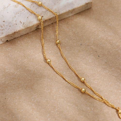 SLOONG 14K Gold Plated Pearl Bracelets for Women Trendy | Dainty Stackable Layered Chain Bridesmaid Bracelets, Waterproof Wedding Jewelry for Women Adjustable 6"+2" - color: Style7(Ripple Chain)
