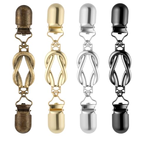 Dress Clips Back Cinch 4Pcs Waist Cincher Clip Vintage Shirt Shawl Cardigan Collar Clips Metal Clothes Clips To Tighten for Women Clothing