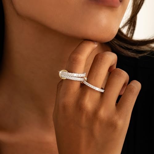 Silver Plated Stackable Rings for Women Stack Rings Set