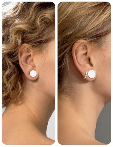 14G 12G 10G 8G 6G 4G 2G 0G 00G Ears Gauges Tunnels Plugs for Women Acrylic Flat Top Plugs with O-rings Ear Gauge Stretching Kit Expander Stretcher Plug Earrings for Piercing Jewelry - color: 10g to 1", white
