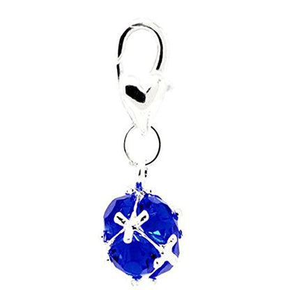 Sexy Sparkles Birthstone Dangle Charm Pendant for European Clip on Charm Jewelry with Lobster Clasp - color: Blue. - September