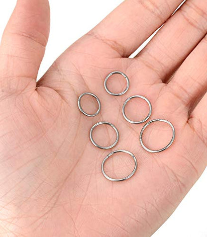 6-8Pcs 20G-18G-16G-14G Stainles Steel Clicker Ring Seamless Lip Nose Daith Cartilage Helix Tragus Hoop Ring - style: E:3 Pairs,14G(1.6mm) Pin Thickness