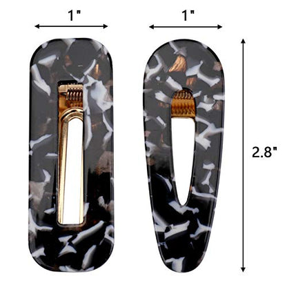 Hedume 28 Pack Acrylic Resin Hair Barrettes, Fashion Geometric Hair Clips for Women Girls Ladies